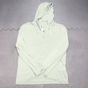 Banana Republic Vintage Green Hoodie Henley Long Sleeve Shirt M Cotton Blend